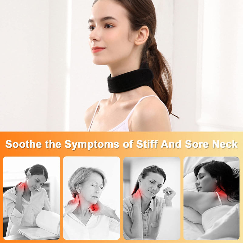 Neck Heat Pad - Neck Pain Relief by Far-Infrared Physical Therapy, USB Heated Neck Wrap with Adjustable Temperature, Perfect for Sore Neck and Muscle Pain Relief, Black - NewNest Australia