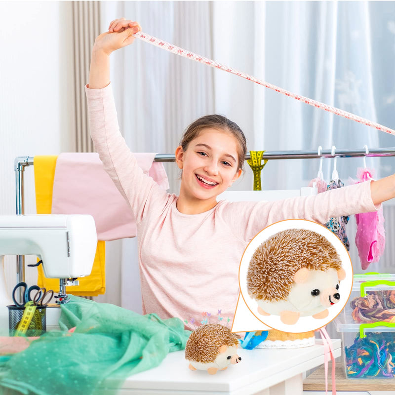 101 Pieces Hedgehog Pin Cushion Cute Large Pin Cushion Furry Straight Pins Cushion Butterfly Flat Head Sewing Pins DIY Crafts Sewing Set Needle Cushions Holder for DIY Jewelry Decor, Brown - NewNest Australia