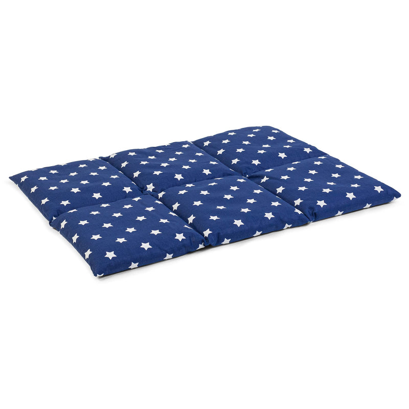 Flaxseed pillow large 40x30cm 6-chamber, star blue - heat pillow grain pillow for microwave & oven e.g. for back & stomach - linseed pillow 30x40, star blue - NewNest Australia