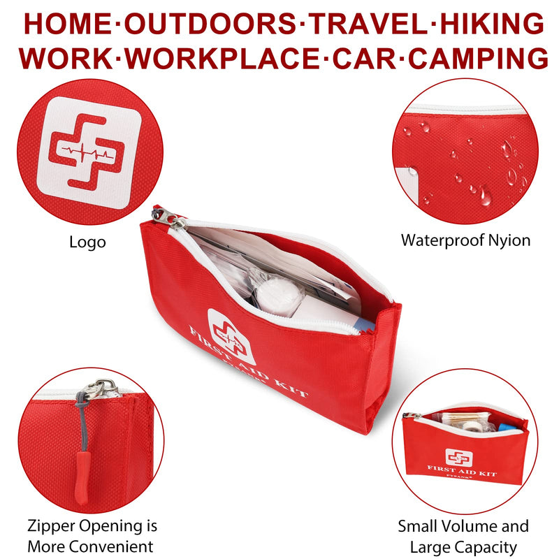 First Aid Kit, PYSANR 150 Piece Small First Aid Kits with Foil Blanket, Scissors First Aid Bag for Emergency, Home, Camping, Travel, Sports, Office, Outdoor, Car, School - NewNest Australia