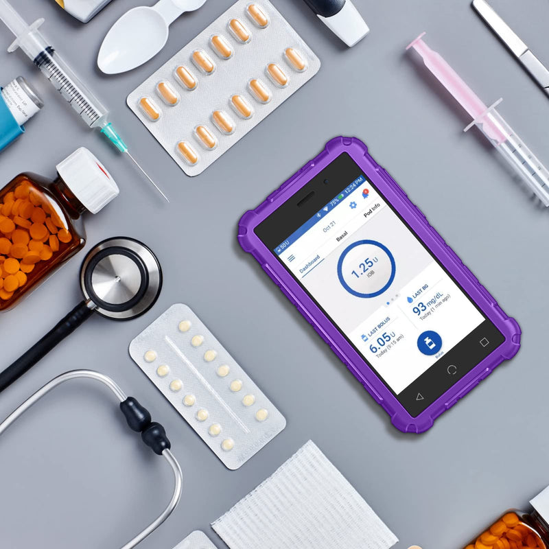Medmax Silicone Case For Omnipod Dash Pdm (Personal Diabetes Manager), Lightweight Shockproof Anti Slip Protective Cover Soft Gel Skin With Raised Bezel For Omnipod Dash Device (Purple) - NewNest Australia