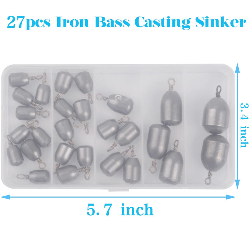 Fishing Weight Sinker - 27/65pcs Bass Casting Sinker Weight Bell Sinker Eco-Friendly Iron Fishing Weight Sinker with Ring Water Drop Sinker Weight for Saltwater Freshwater Fishing 27pcs - NewNest Australia