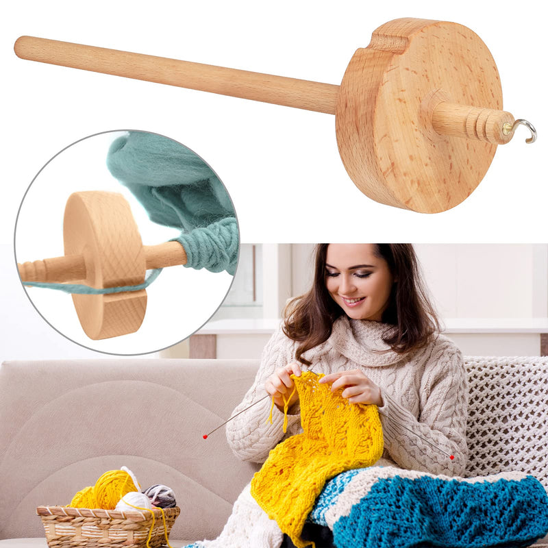 Finetoknow Drop Spindle Top Whorl Yarn Spin Hand Carved Wooden Tool for Beginners - NewNest Australia