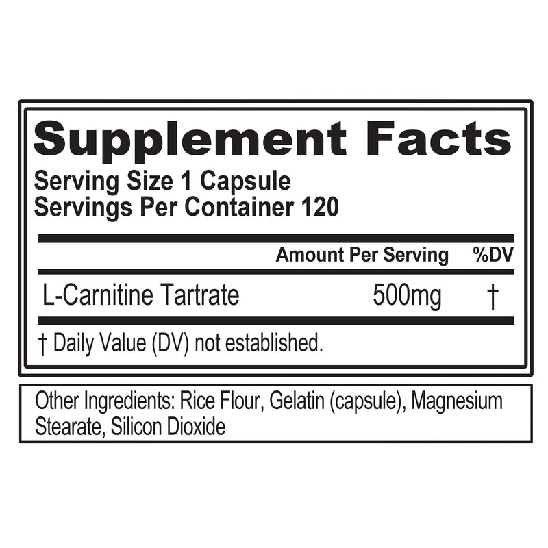 Evlution Nutrition L-Carnitine500, 500 mg of Pure L Carnitine in Each Serving, Stimulant-Free, Capsules (120 Servings) 120 Count (Pack of 1) - NewNest Australia