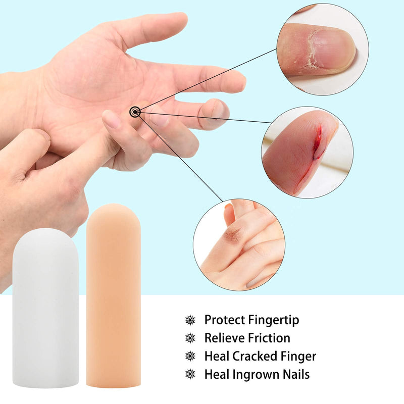 Finger Protection Silicone Gel Finger Cots Thumb Protection (12 Pieces), Finger Sleeves, Finger Bandages For Hand Czema, Finger Cracks, Finger Arthritis And More. - NewNest Australia