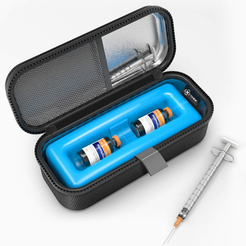 SHBC Medical Cooler Insulin Vial Carrying Travel Case Protector for Diabetic with One Ice Pack Black - NewNest Australia