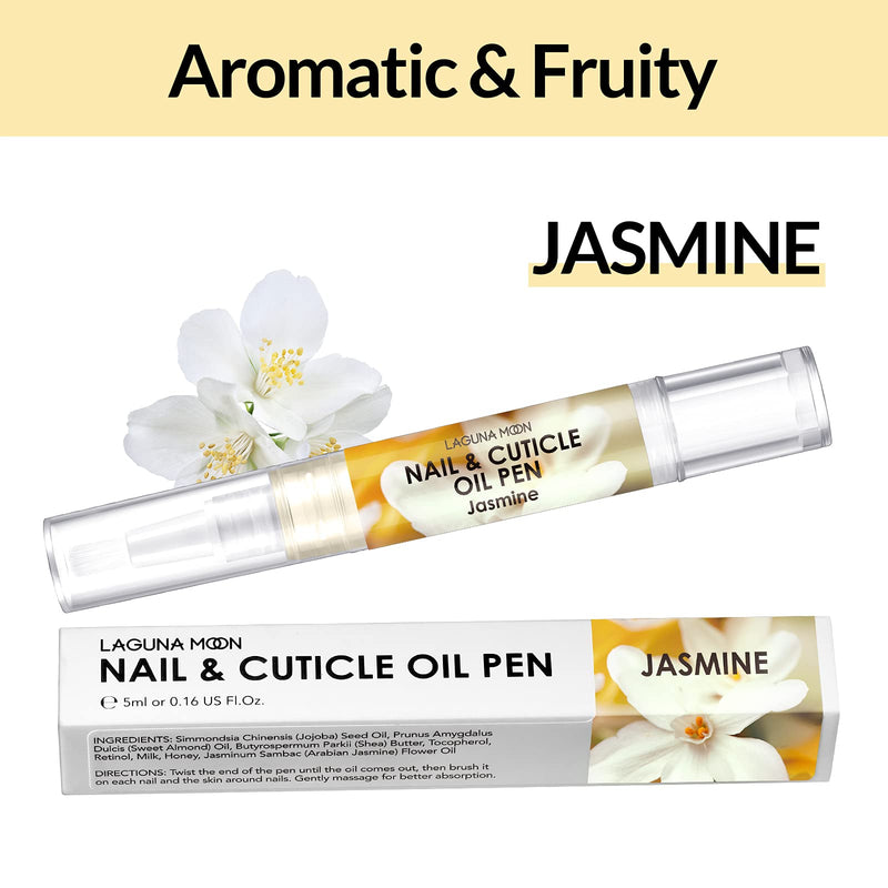 Lagunamoon Cuticle Oil Pen for Nail Care, 5ml Nail Oil Pen with Natural Ingredients to Moisturize and Nourish Dry Nails and Cuticles, Cuticle Oil to Prevent Nail Cracking and Hangnails, Jasmine - NewNest Australia