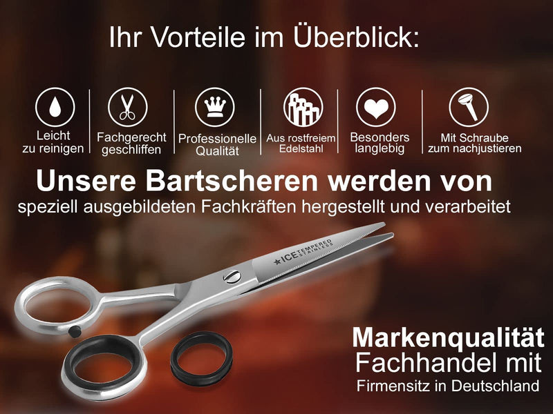 Beard scissors - hair scissors 13 cm with one-sided micro-serration made of stainless steel - NewNest Australia