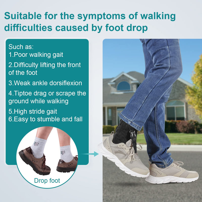 Foot Drop Brace for Walking with Shoes, Foot Up AFO Brace Help Raise Shoes, Drop Foot Splint for Ankle Joint, Improved Walking Gait, Relieve Pain, for Left and Right Foot Suitable Fits Women and Men - NewNest Australia