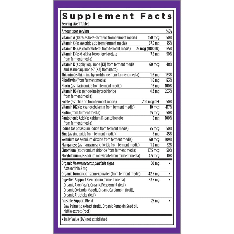 New Chapter Multivitamin for Men 50 Plus + Immune Support - Every Man's One Daily 55+ with Fermented Probiotics + Whole Foods + Astaxanthin + Organic Non-GMO Ingredients - 48 ct Tablet for Men 48 Count - NewNest Australia
