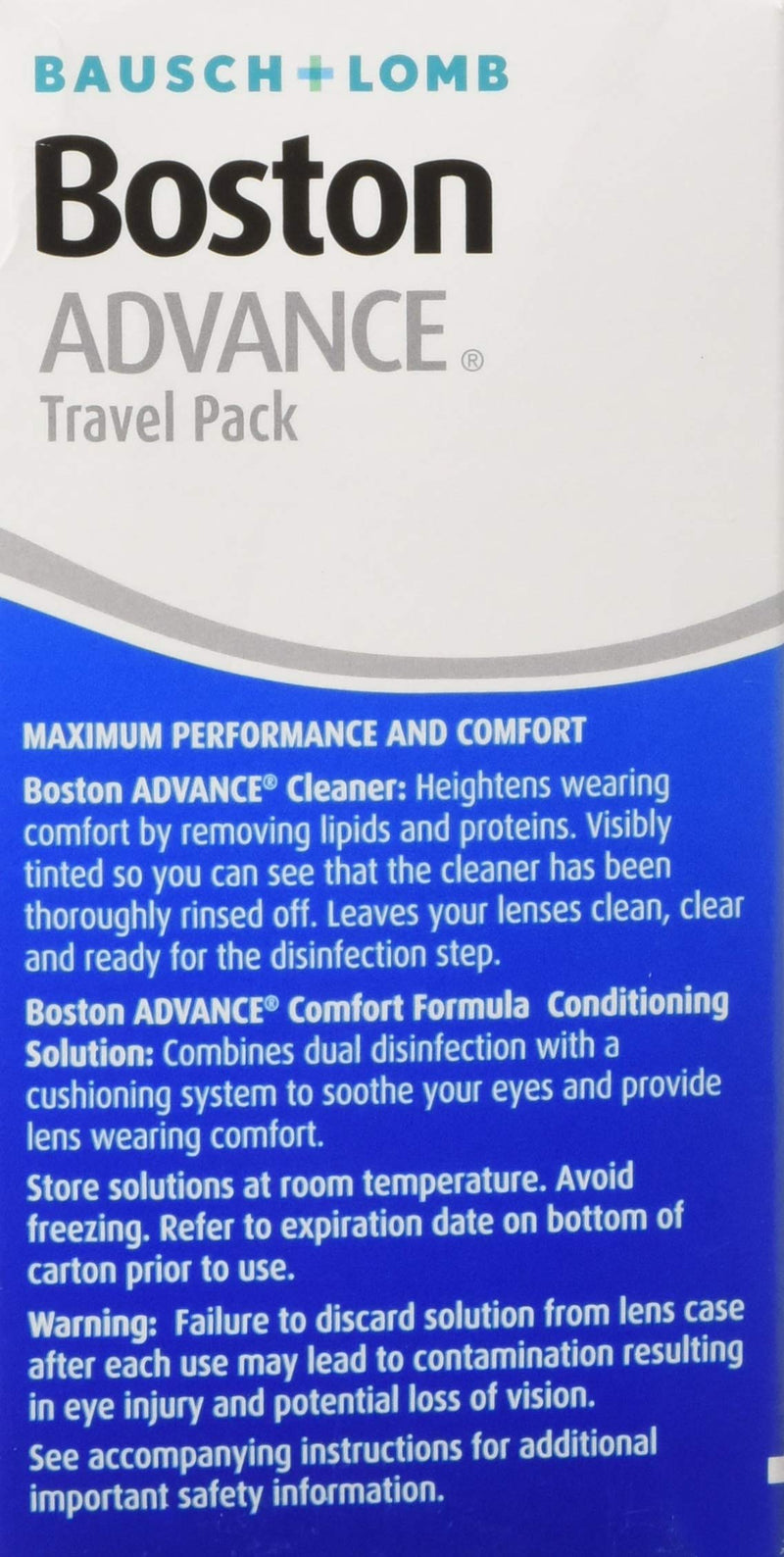 Bausch & Lomb Boston Advance Formula Travel Pack 1 Each, Combo 2 Piece Assortment Advance Travel Pack - NewNest Australia