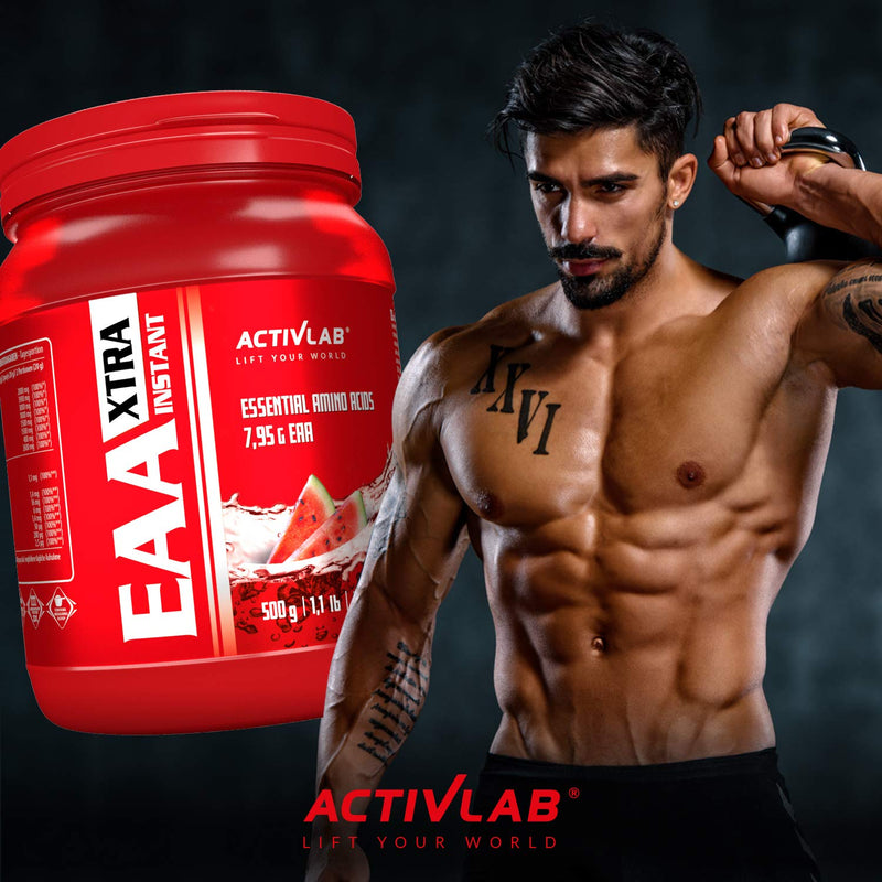 Activlab Eaa Xtra Instant 500 G Powder All 8 Essential Exogenous Amino Acids, B Vitamins, 50 Servings, Workout Drink, Watermelon, Optimal Value, Vegan, Includes Measuring Cup, Vegan - NewNest Australia