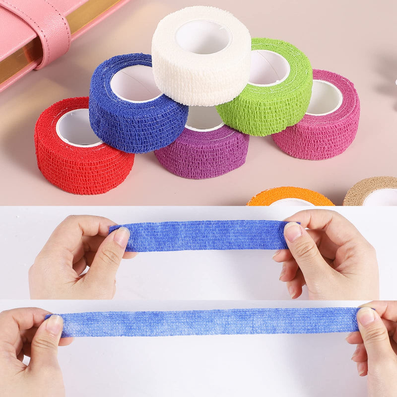 12 Rolls Of Self-Adhesive Bandage, 2.5 Cm X 4.5 M, Self-Adhesive Bandage, Elastic Fixing Bandage, Self-Adhesive For Sports, Hand, Arm, Foot, Joint, Fingers (Colourful) - NewNest Australia