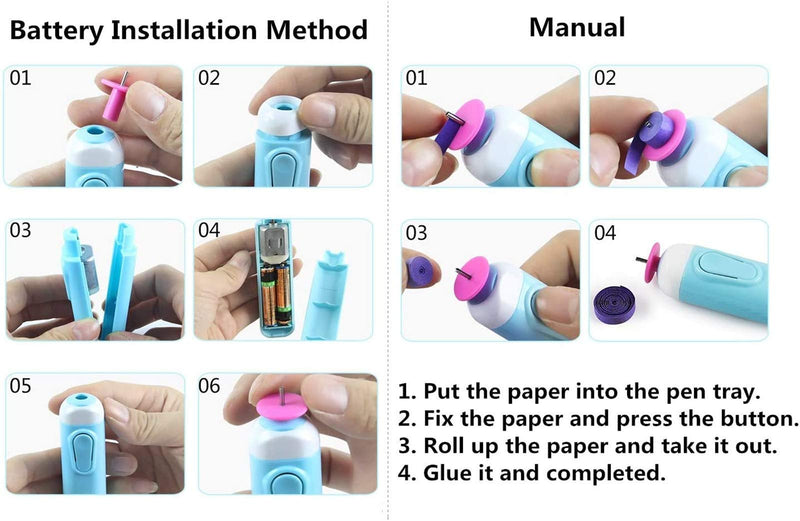 2 in 1 Quilling Slotted Tool Paper Rolling Electric Pen for General Quilling Paper Strips and Wider Paper Strips - NewNest Australia