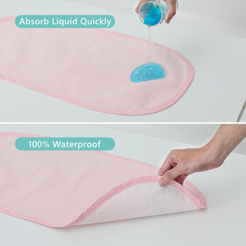 TILLYOU 6PK Larger Softer Changing Pad Liners Waterproof, 27" x 13" Washable Reusable Flannel Cotton Changing Table Cover Liners Leakproof, Portable Baby Changing Mat for Boys Girls, Pink 27x13 Inch (Pack of 6) - NewNest Australia