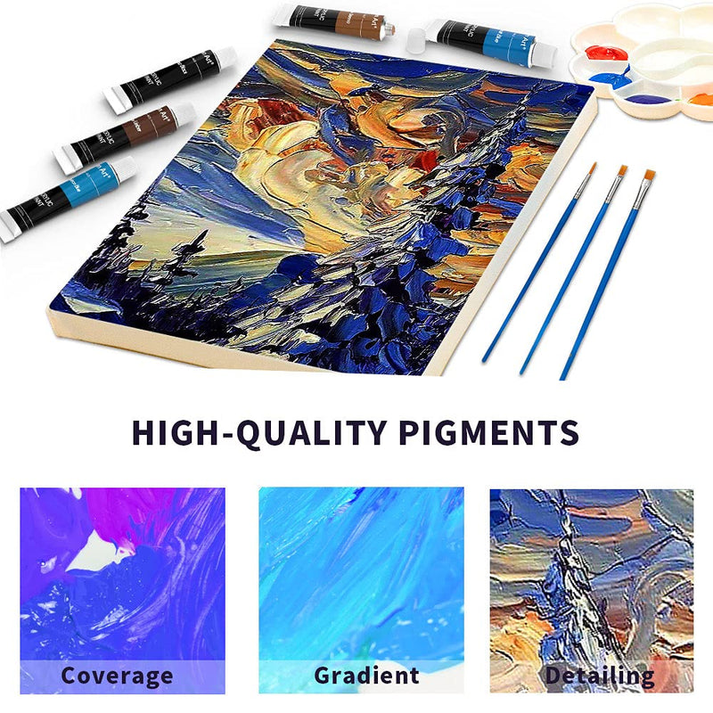 Acrylic Paint Set, Aen Art 16 Colors Painting Supplies for Canvas Wood Fabric Ceramic Crafts, Non Toxic&Rich Pigments for Beginners - NewNest Australia
