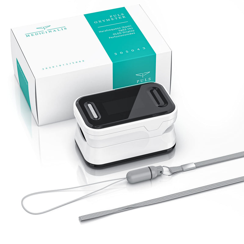 Medicinalis - Finger Pulse Oximeter - Spo2 Heart Rate Monitor - Finger Pulse Oximeter - Measurement Of Pulse And Oxygen Saturation On The Finger - Oled Display - Battery Indicator - Alarm - One Touch Operation - NewNest Australia