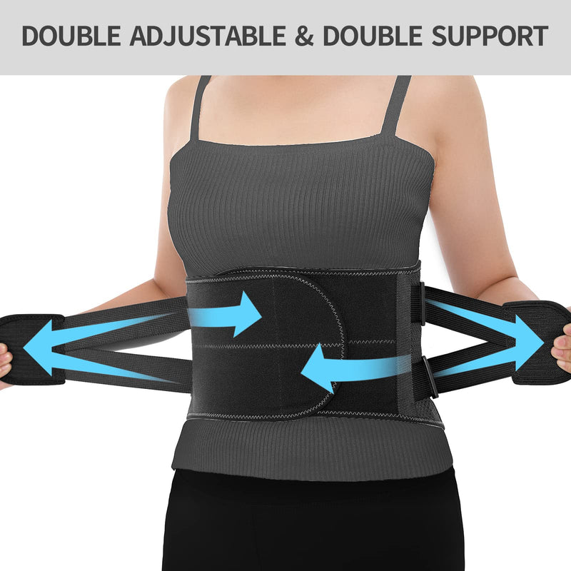 ABYON Back Support Belt, Back Brace Breathable and Adjustable for Lower Back Pain Relief, Lower Back Support for Men and Women Herniated Disc, Sciatica, Scoliosis (Black, M: 35.4"-41.3") Black - NewNest Australia