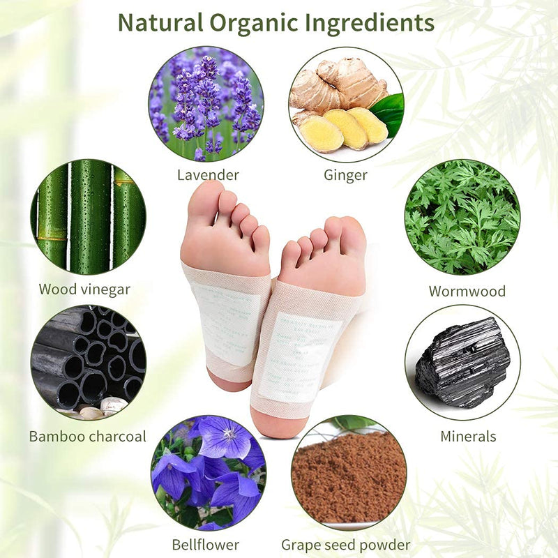 100pcs Detox Foot Patches, Funpa Foot Detox Pads Natural Organic Foot Pads Toxins for Clean Body&Pain Relief&Stress Relief&Improve Sleep Quality with Foot Detox Patches (White) (100pcs Bamboo Vine) - NewNest Australia