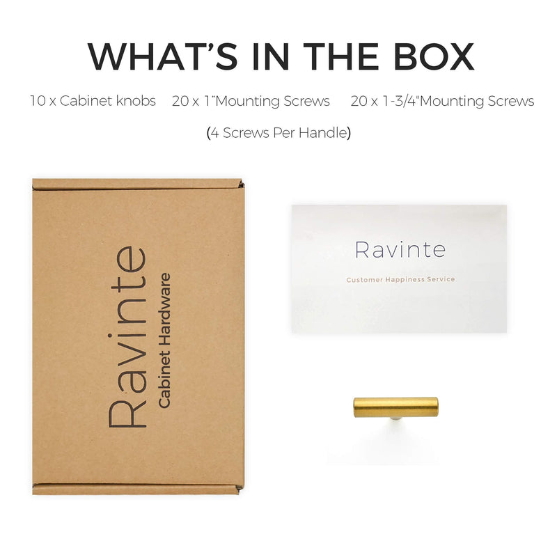 Ravinte 10 Pack 2 inch Cabinet Pulls Brushed Brass Stainless Steel Kitchen Cupboard Handles Cabinet Handles 2”Length - NewNest Australia