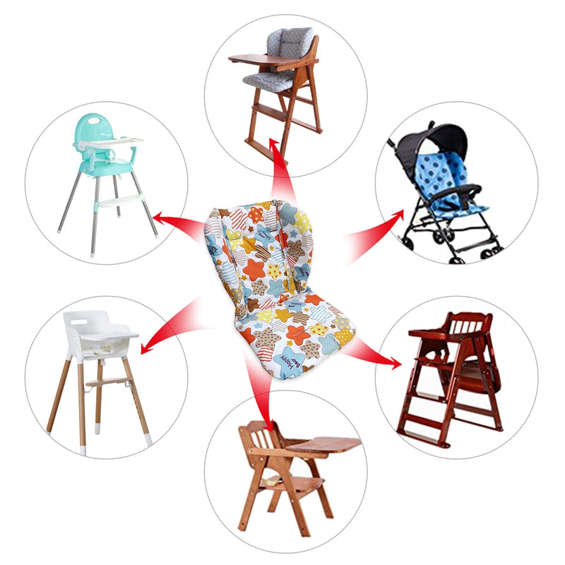 High Chair Pad, Baby/highchair/seat Cushion/Breathable Seat Pad，Comfortable and Soft, Suitable for The High Chair and Stroller in The Picture(Colored Stars Pattern) - NewNest Australia