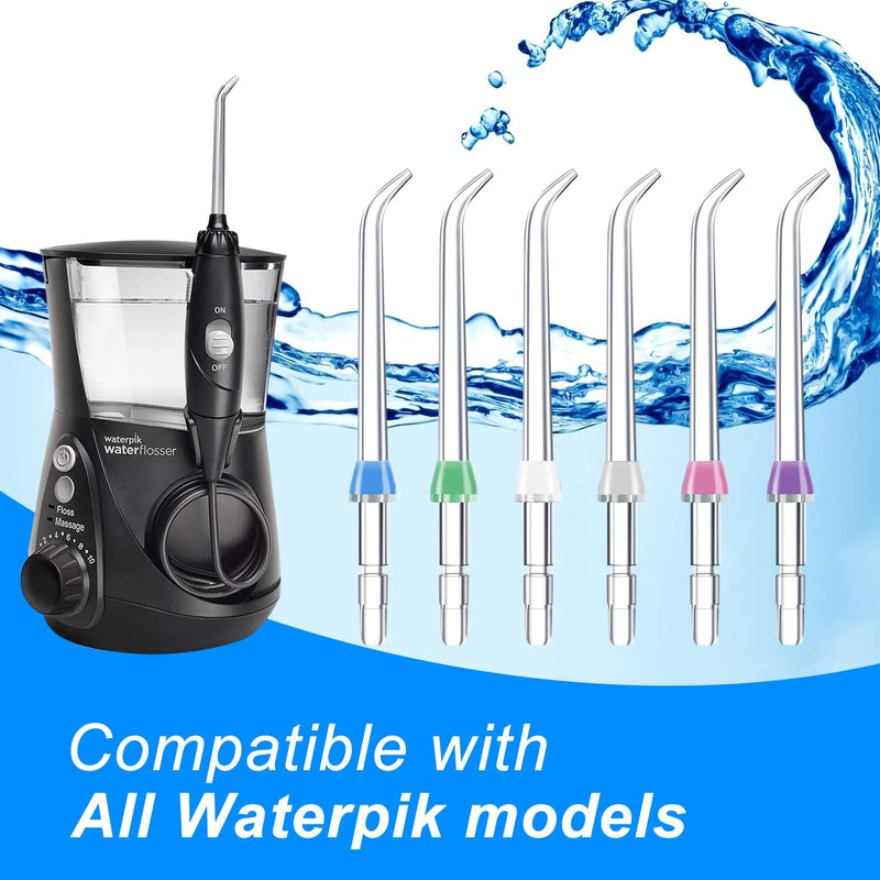 Flosser Replacement Tips for Waterpik Water Flosser , Flycat Flosser Refill Heads Replacement Heads for waterpulse, Compatible with Waterpik Oral Irrigator & Dental Flosser(6 Classic Jet Tips) - NewNest Australia