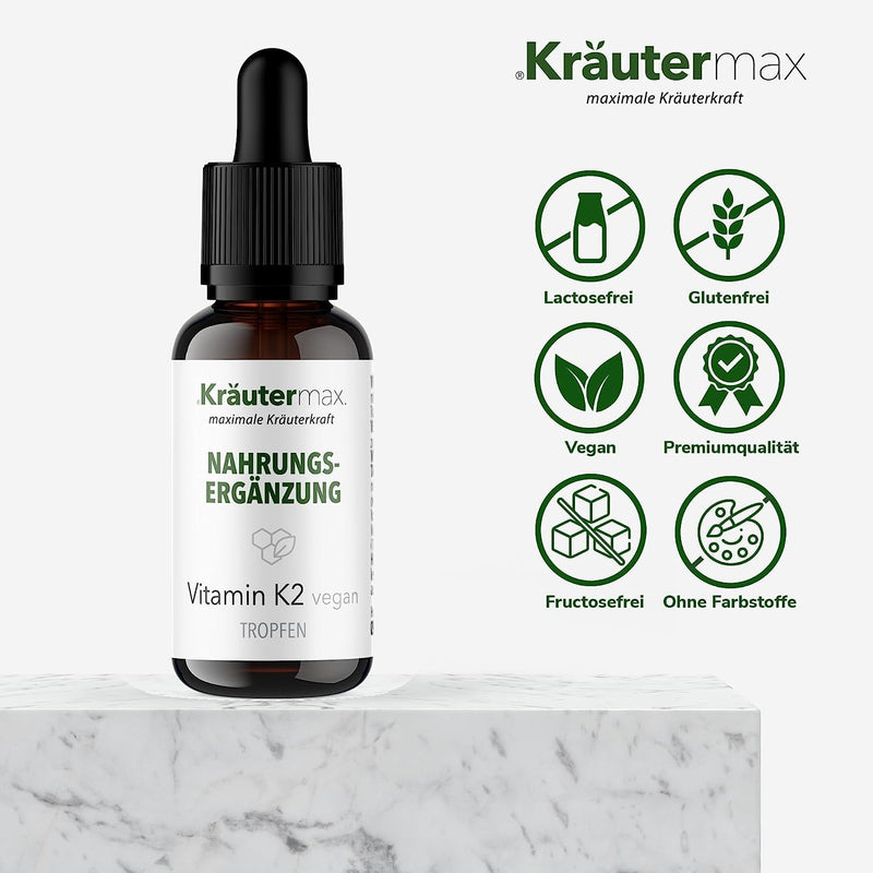 Kr√§Utermax Vitamin K2 Drops Mk7 All Trans Vitamin K2 High Dose Vitamin K2 Liquid With Highest Bioavailability K2 Drops High Dose According To Kr√§Utermax Original Formula 1 X 15 Ml - NewNest Australia