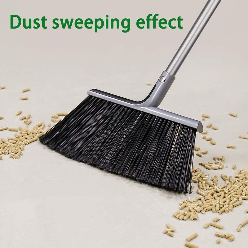 Outdoor/Indoor Broom for Floor Cleaning with 58 inch Long Handle, Angle Brooms Heavy Duty for Home Garage Kitchen Office Courtyard Lobby Lawn Concrete - NewNest Australia