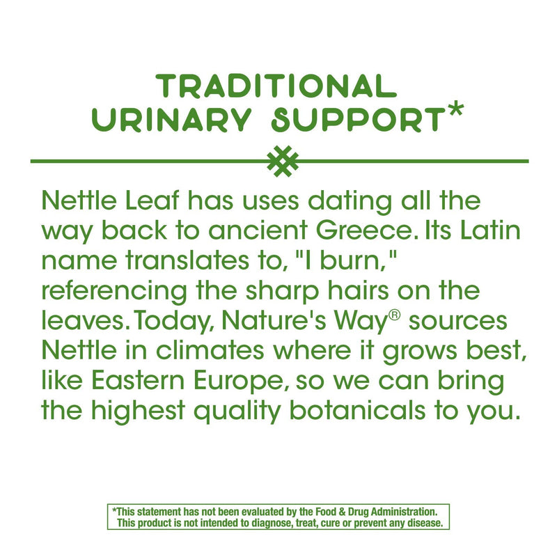 Nature's Way Nettle Leaf, 870 mg per serving, TRU-ID Certified, Non-GMO Project, 100 Capsules - NewNest Australia