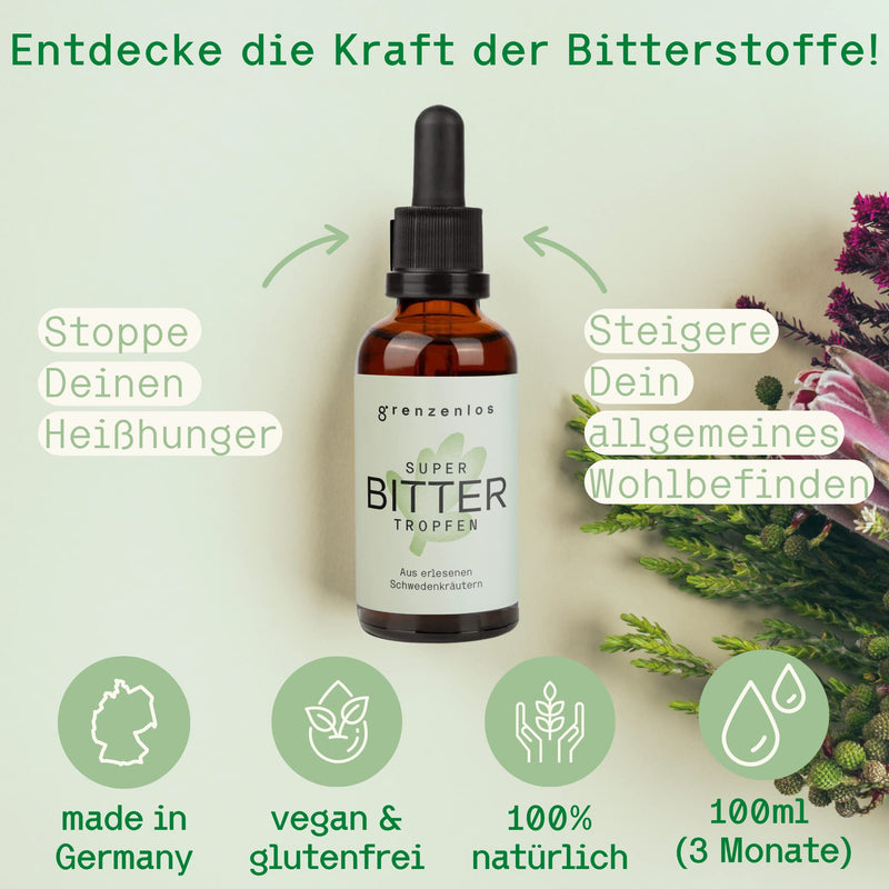 Limitless Super Bitter Drops 50 Ml With Practical Pipette Closure - Bitter Substances Drops From 21 Exquisite Herbs, Bitter Herbs According To Hildegard Von Bingen & Maria Treben, Made In Germany - NewNest Australia
