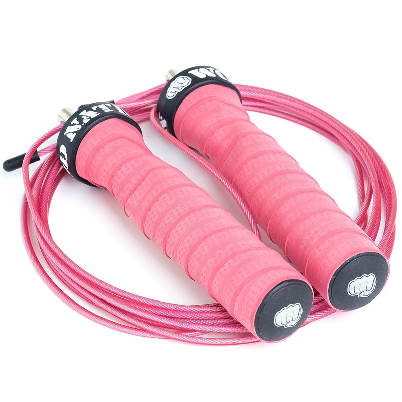 WOD Nation Attack Speed Jump Rope : Adjustable Jumping Ropes : Unique Two Cable Skipping Workout System : One Thick and One Light 11 Foot Cable : Perfect for Double Unders forCrossfit : Fits Men and Women Pink - NewNest Australia