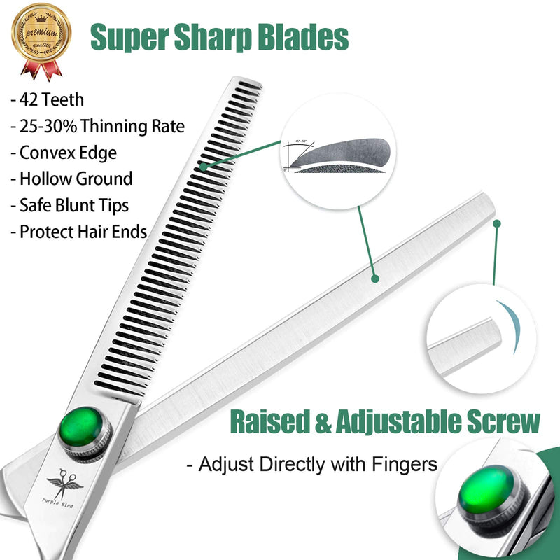 Grooming Scissors Dog Scissors 7 Inch Professional Pet Grooming Set Made Of 440C Japanese Stainless Steel Straight Curved Thinning Chunker Scissors Set V-Tooth Thinning Scissors - NewNest Australia