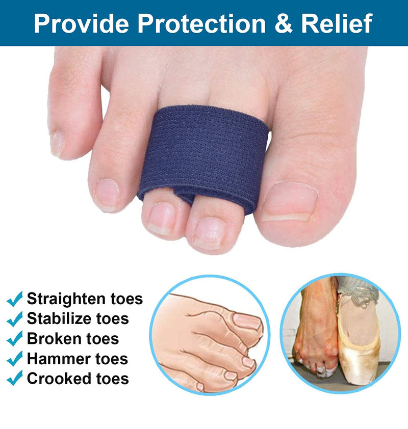 Sumifun Elasticity Toe Splint, 4 Packs of Toe Wraps for Broken Toe, Curled Toe, Hammer Toe, Toe Bandage for Big Toe Alignment Fracture Splint for Men or Women - NewNest Australia
