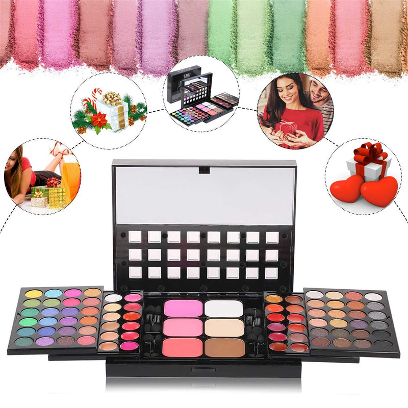 BrilliantDay 78 Colours Professional Cosmetic Make up Palette Set Kit Combination with Eyeshadows Lip Gloss Blusher Concealer Highlight powder - NewNest Australia