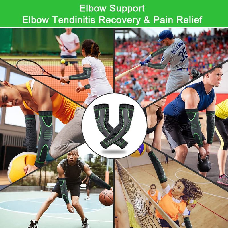 Elbow Brace Men & Women, Pack Of 2 Arm Protection Elbow Bandage Tennis Elbow Non-Slip Compression Cuffs Sports Bandage Elbow Support For Tennis Elbow, Arthritis, Fitness (Xl) - NewNest Australia