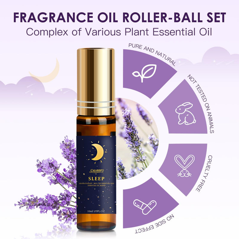 Salubrito Essential Oils Set, Roll On Essential Oil Blends Set, Aromatherapy Oils For Massage, Body Care, Sleeping, Breathing, Relaxing, Gift For Women And Men - NewNest Australia