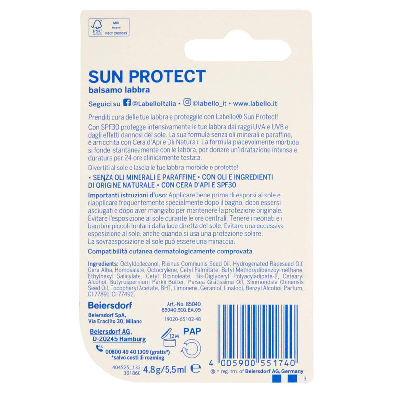 Labello Sun Protection formula without mineral oils and parabens, 24 hours, SPF 30-18 g - NewNest Australia