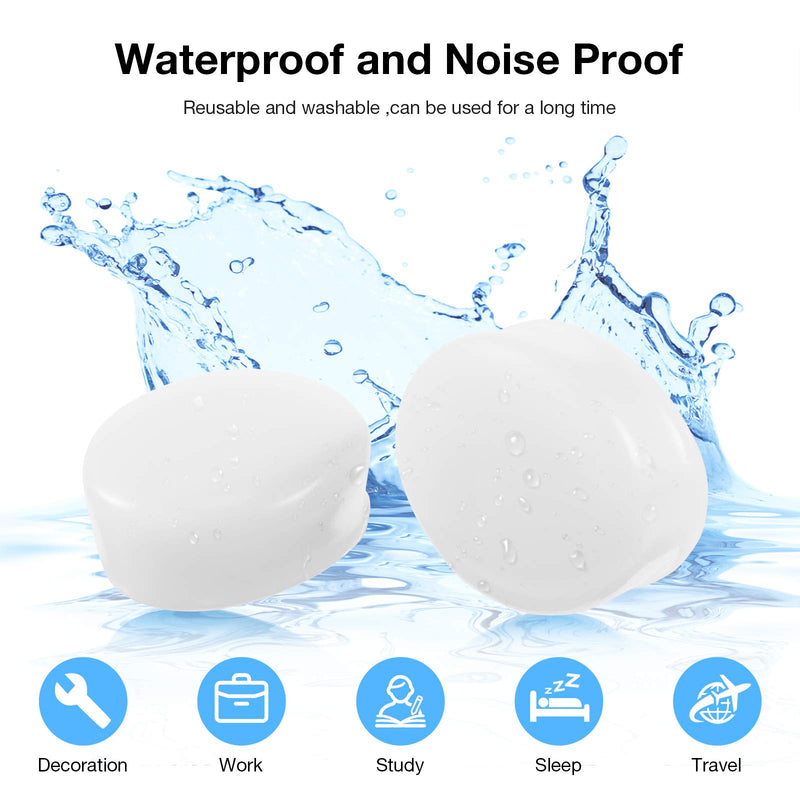 21 Pairs Ear Plugs for Sleeping Soft Reusable Moldable Silicone Earplugs Noise Cancelling Earplugs Sound Blocking Ear Plugs with Case for Swimming, Concert Airplane 32dB NRR (White, Blue, Rose Red) White, Blue, Rose Red - NewNest Australia