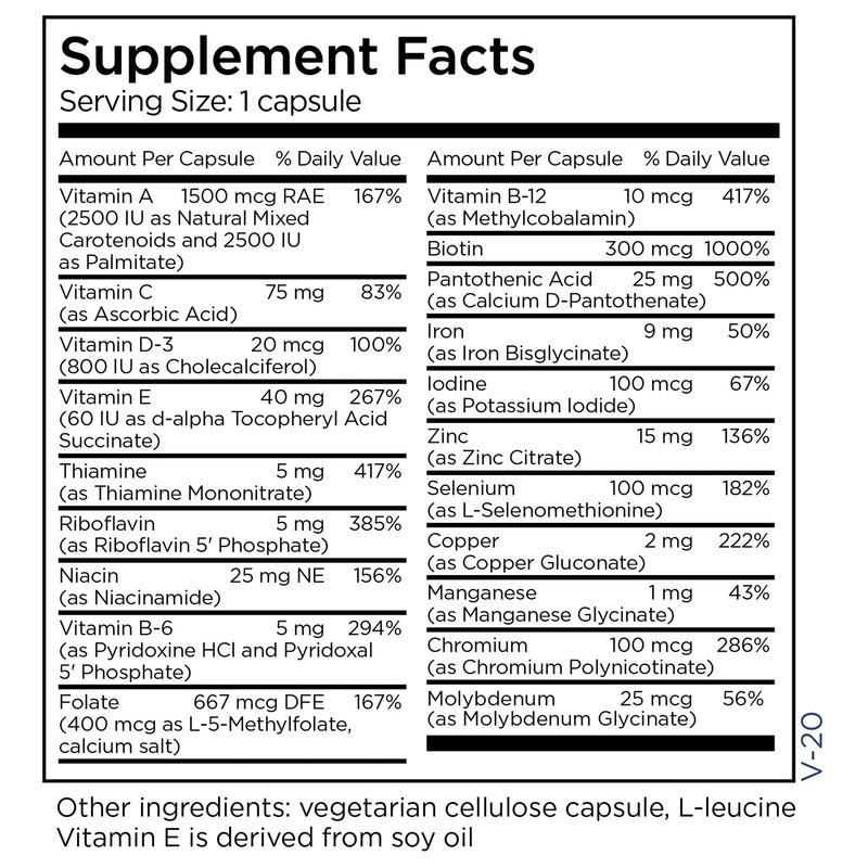 Metabolic Maintenance Little One - Children's Multivitamin with Iron, Kids 6-12 yrs - Active B Vitamins, Minerals + Vitamin D for Immune + Bone Health (90 Small Sized Capsules) - NewNest Australia