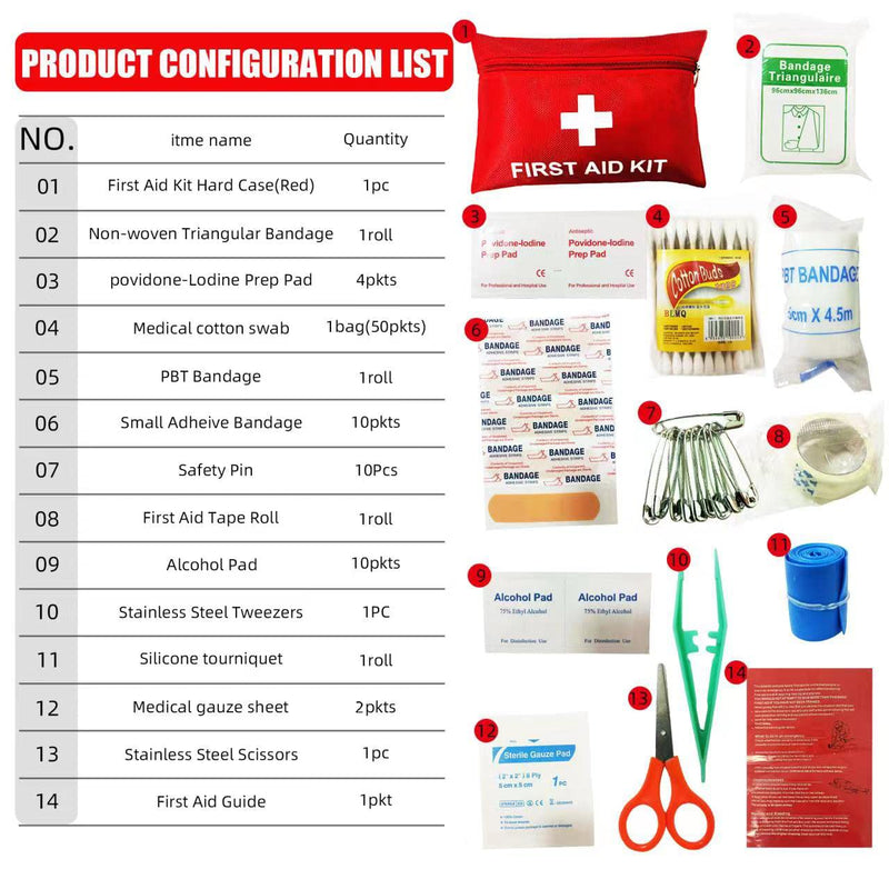 First Aid Kit, Outdoor Emergency Bag, Can Handle Emergencies In The Family, 94 Pieces Mini First Aid Kit, For Home, Car, Travel, Office, Sports, Hiking, Camping, Rescue Emergency Outdoors - NewNest Australia