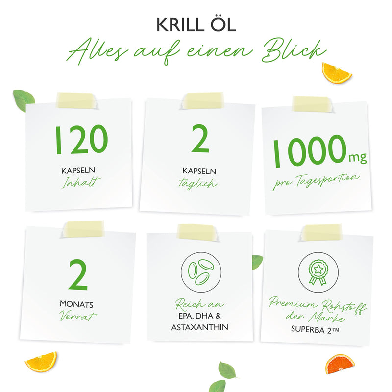 Krill oil - 120 capsules - Brand raw material: Superba Antarctic Krill oil - Rich in EPA + DHA + Astaxanthin + Phospholipids + Omega 3 fatty acids - From sustainable cultivation 120 servings (pack of 1) - NewNest Australia