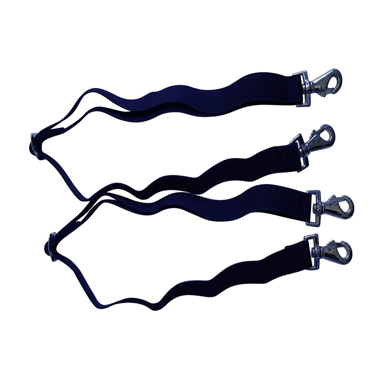 Majestic Ally Pack of 2 Adjustable Length Horse Blanket Sheet Replacement Elastic Leg Strap with Double Swivel Snaps - Navy - NewNest Australia