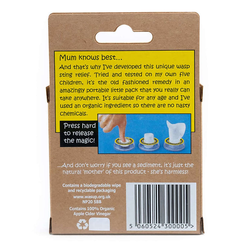 WASuP Organic Bite and Sting Relief Wipes for All Ages - Suitable for Kids - Compact On-The-Go Solution - Instant Relief for Most Stings, Bites, Nettles, Jellyfish - NewNest Australia