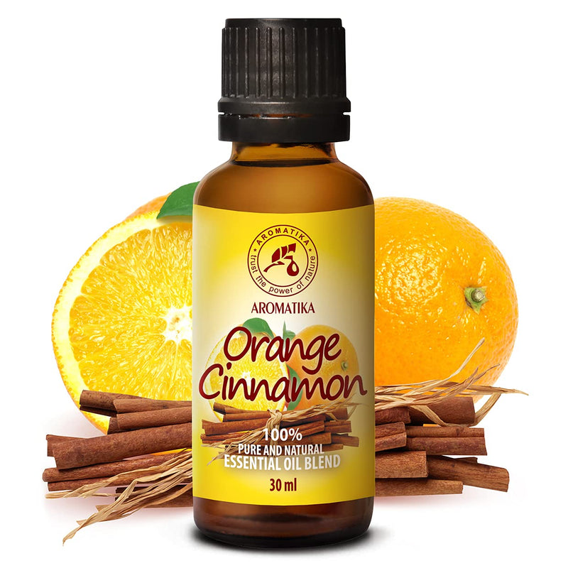 Fragrance Blend Cinnamon Oil Orange Oil 30 Ml - Essential Oils For Diffuser - Cinnamomum Zeylanicum - Citrus Sinensis - Pure & Natural - Aromatherapy Oils - Oil Blend - Sweet Fragrance - NewNest Australia