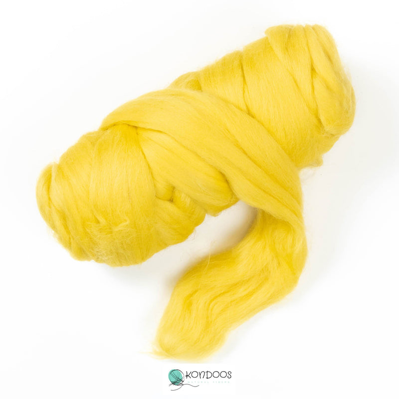 KNF 100 Natural Wool roving, 8 OZ. Best Highland Wool for Needle Felting, handcrafts and Spinning. (Lemon Yellow) Lemon Yellow - NewNest Australia