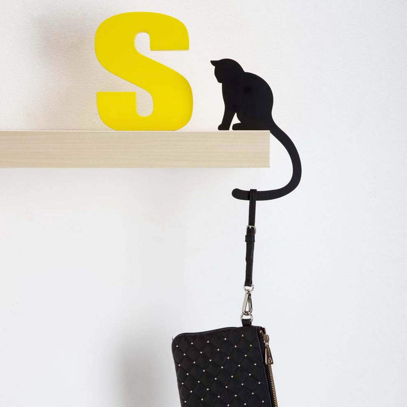 NewNest Australia - Artori Design Precious Hanger | Metal Cat | Decorative Balance Hanger | Hook Hanger Black 