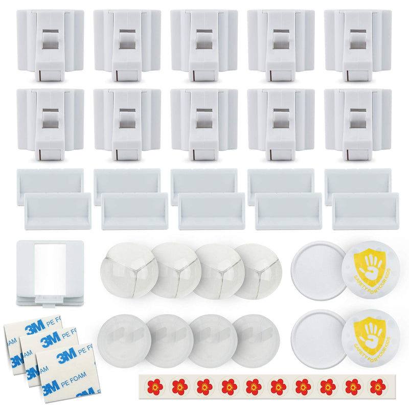 Baby Proofing Magnetic Cabinet Locks – 10 No-Drill Child Locks for Cabinets, Drawers – With 2 Keys, Baby Outlet Covers, Corner Protectors, Extra-Strong Adhesives – Baby Safety Kit by SafetyForYourKids - NewNest Australia