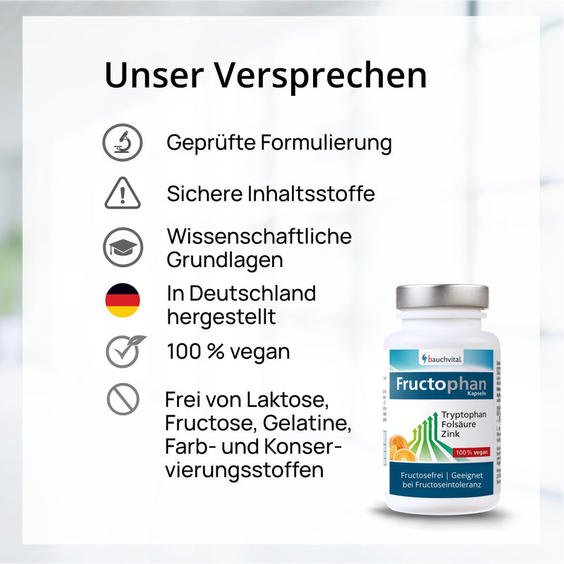 Fructophan 60 capsules, top seller with zinc, folic acid and tryptophan. Naturally fructose-free. Just one capsule once a day. - NewNest Australia