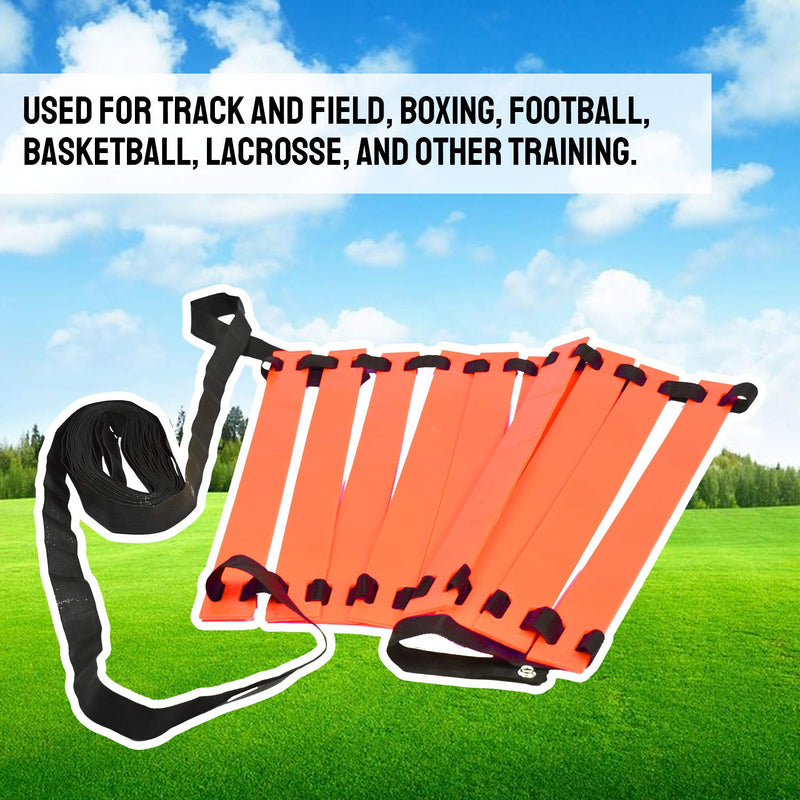 TNZMART Agility Ladder Speed Ladder 10FT 20FT Training Equipment for Football Soccer Basketball with Carrying Bag 10 FT, 6 Rungs Orange - NewNest Australia