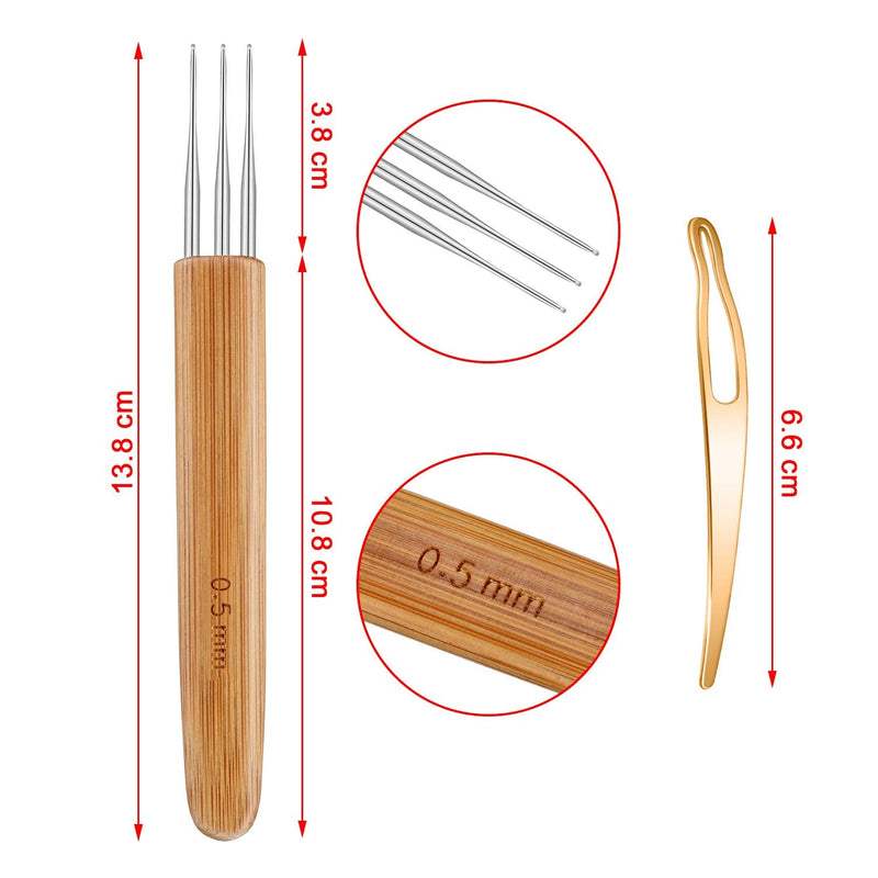 5 Pieces Dreadlocks Tool Includes 3 Pieces Dreadlocks Crochet 1 Hook 2 Hooks 3 Hooks Hair Weaving Needle Crochet 2 Pieces Hair Locking Tool for Braid Craft (0.5 mm) 0.5 mm - NewNest Australia